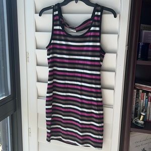 Striped Tank Top Dress with Open Back